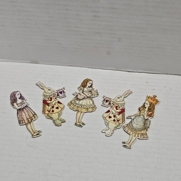 Vintage Alice in Wonderland Figure Rabbit Paper Cut Out Lewis Carroll Story - Picture 4 of 11